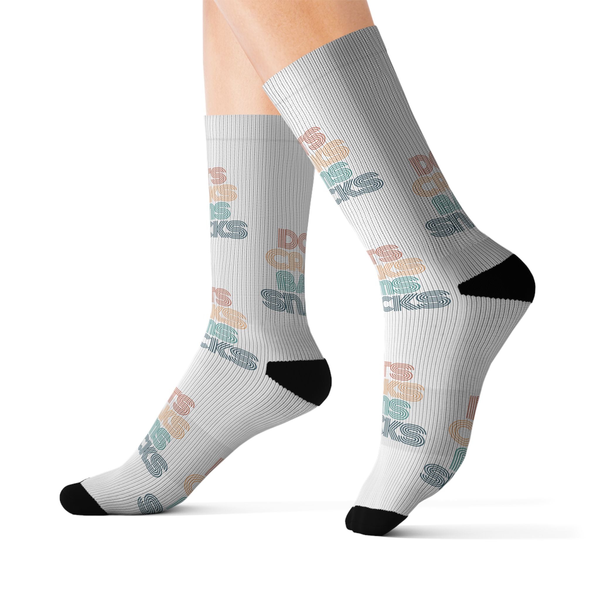 Crew Socks - Dots Craks Bams Snacks