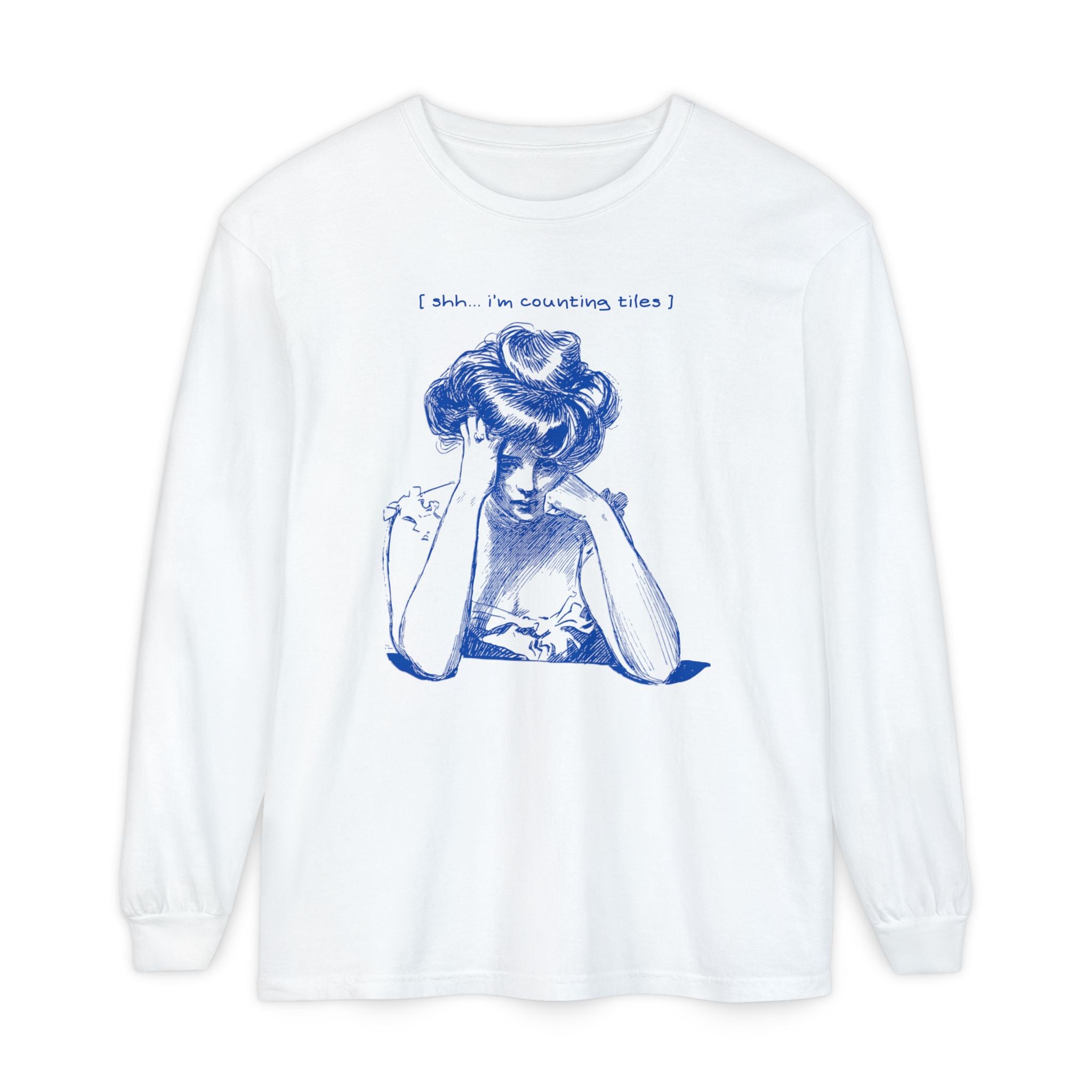 Long Sleeve Tee - Shhh I'm Counting Tiles