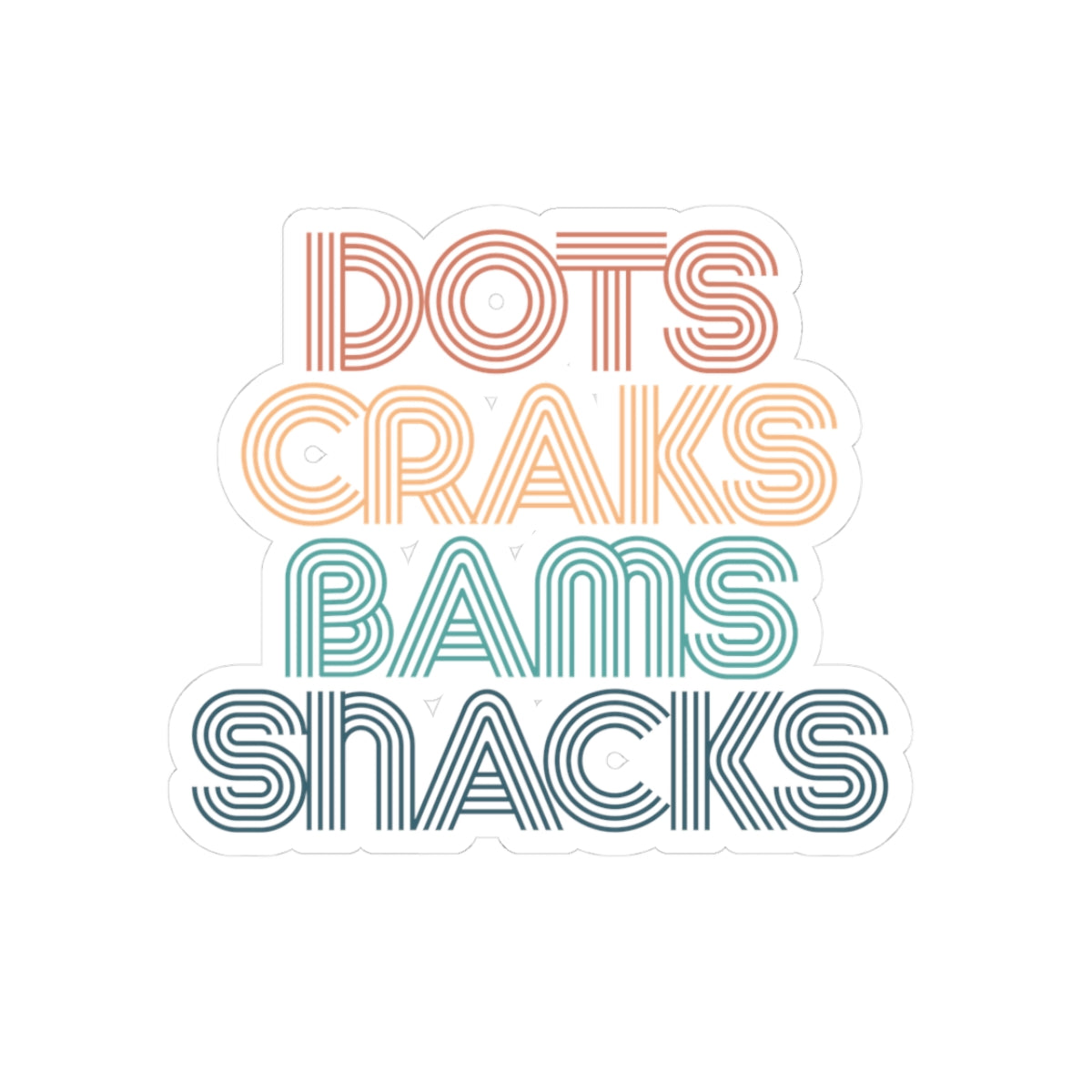 Sticker- DOTS CRAKS BAMS SNACKS Secondary image