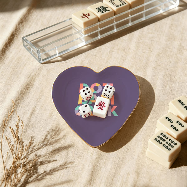 Heart Ceramic Mahjong Dice Tray - Dot Bam Crak