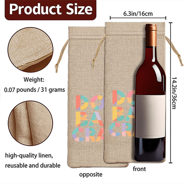 Mahjong Linen Wine Bag - Dot Bam Crack