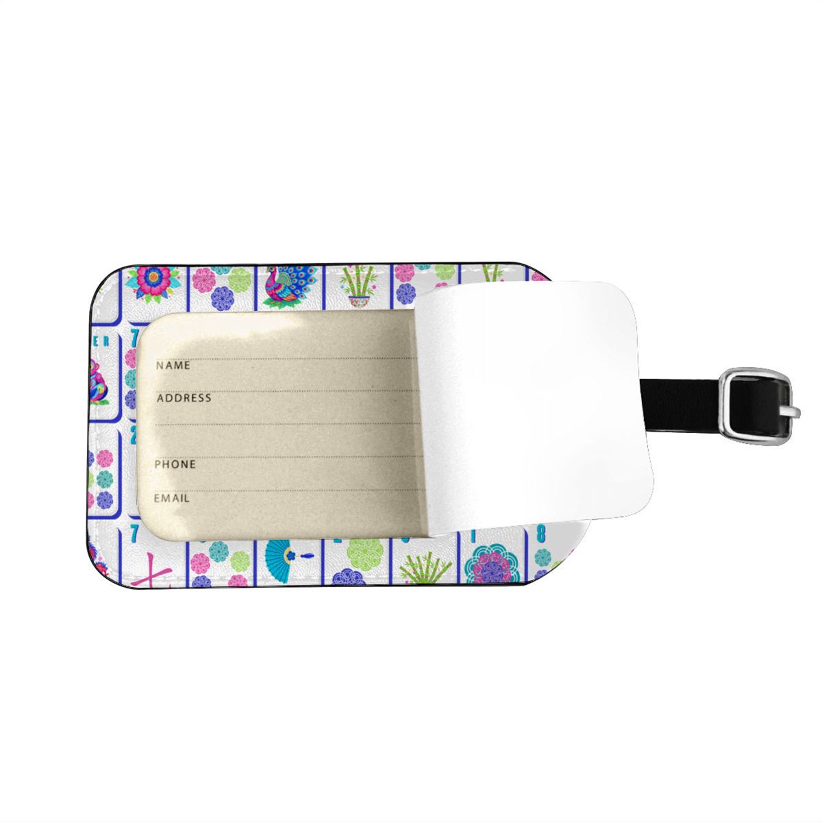 Leather Luggage Tag - Mahjong tiles