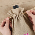 Mahjong Linen Wine Bag "Get Your Mahj On"